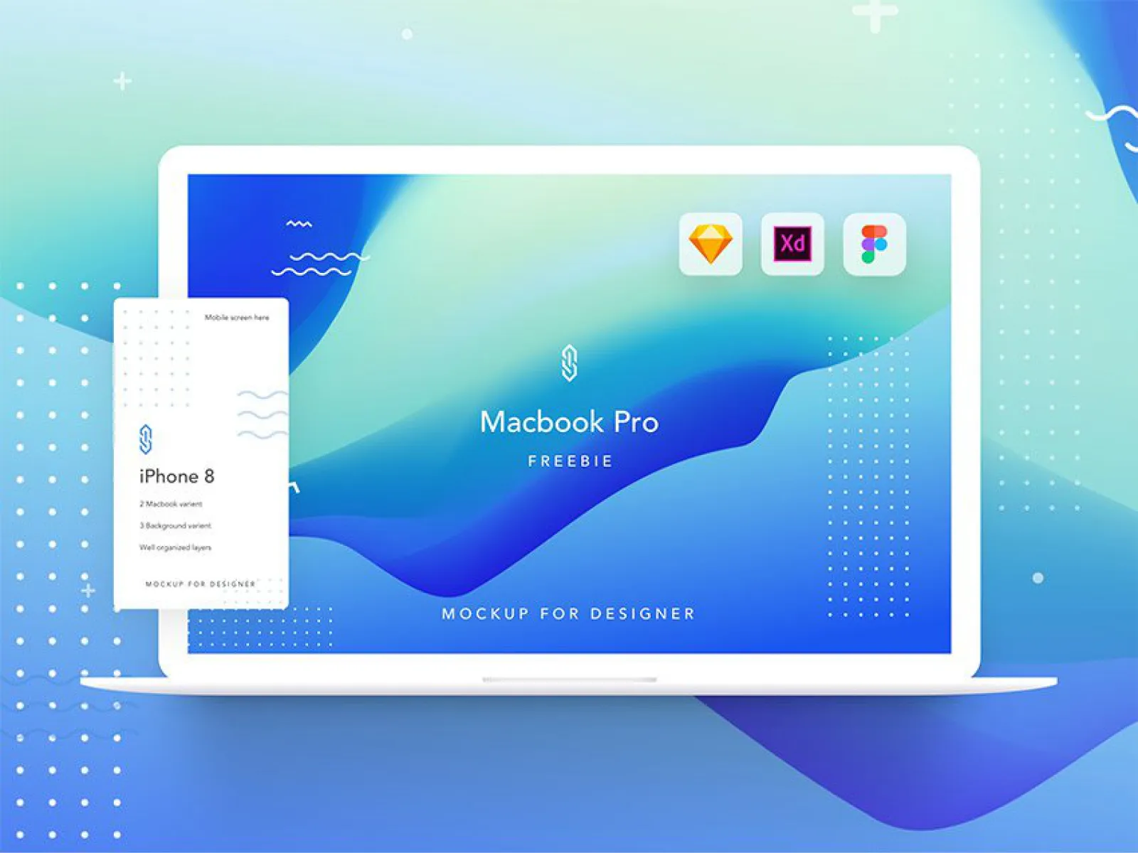 Macbook Pro Free Mockup for Figma and Adobe XD