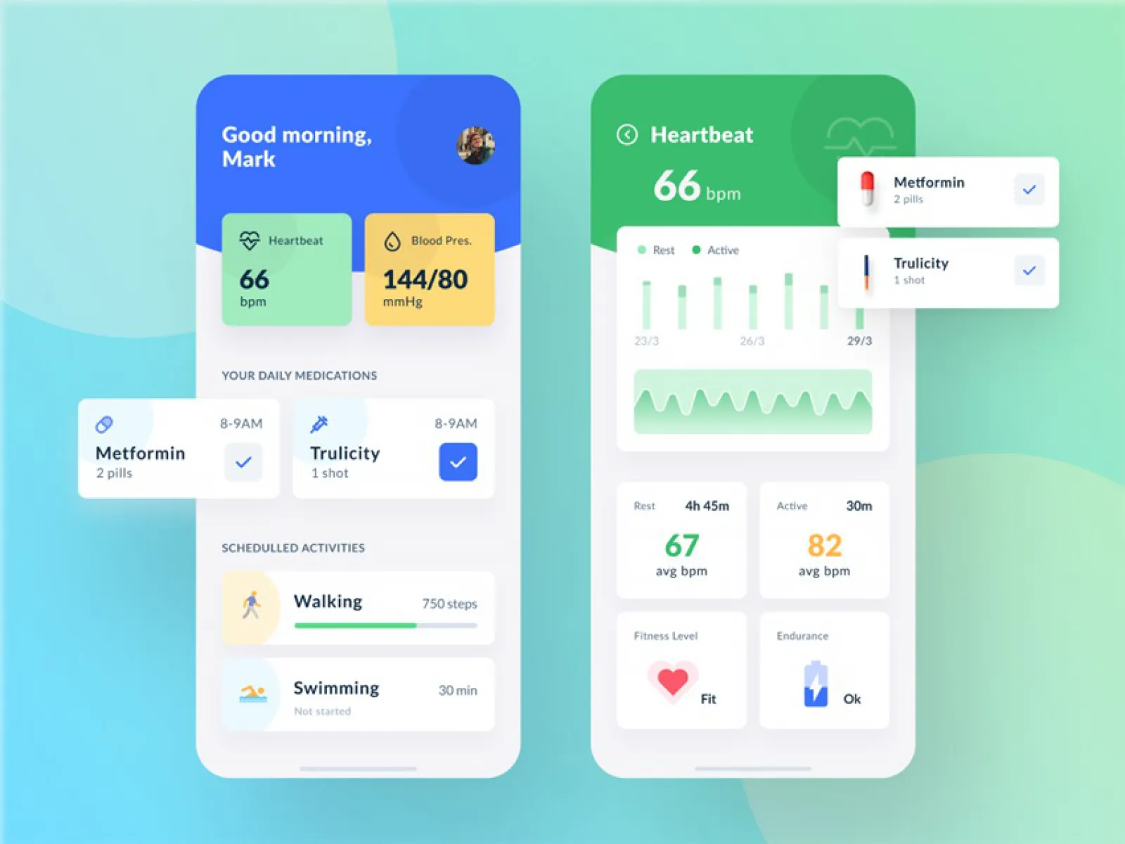 Medical App Design for Figma and Adobe XD No 1
