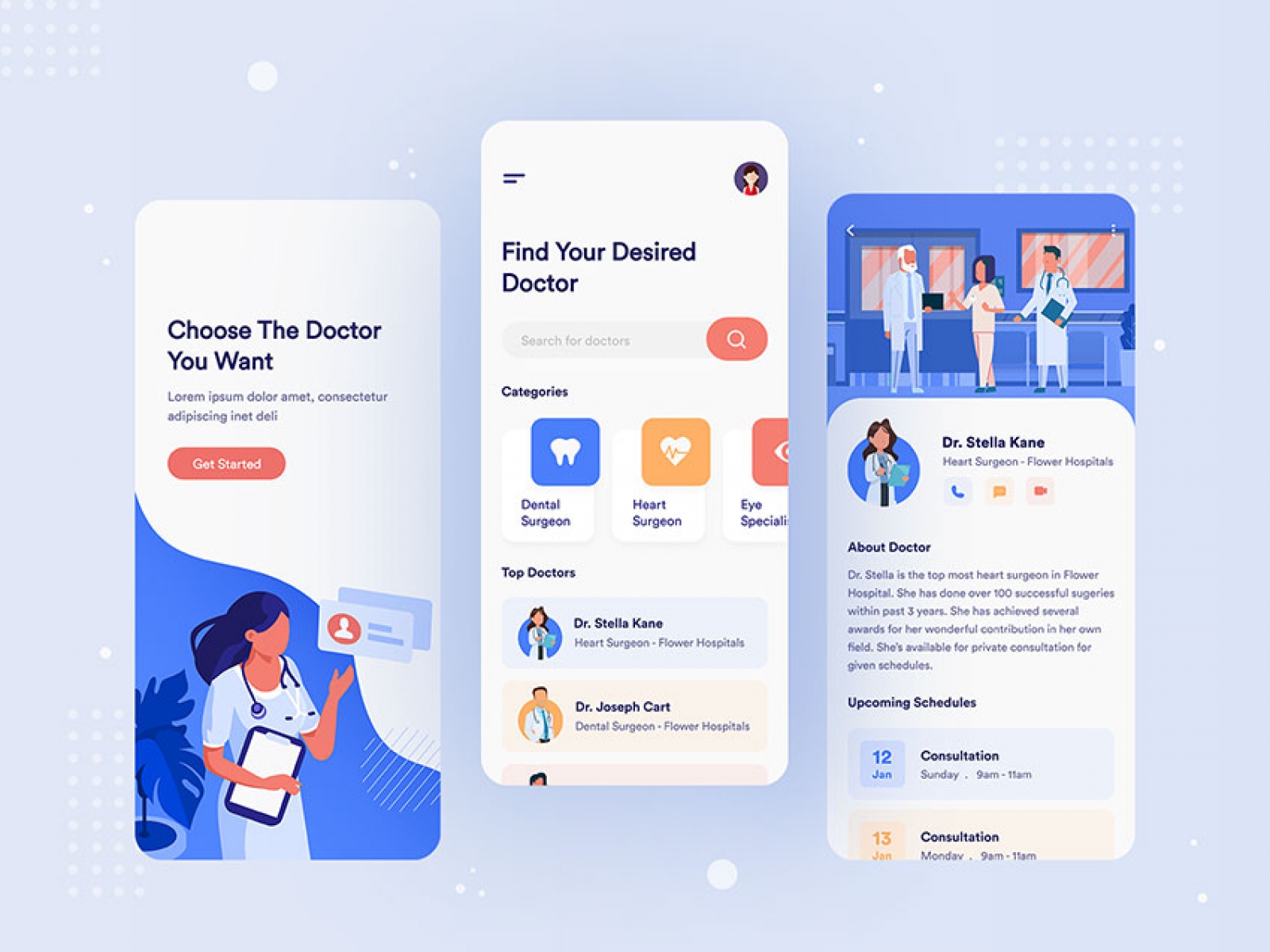Medical Services App for Figma and Adobe XD