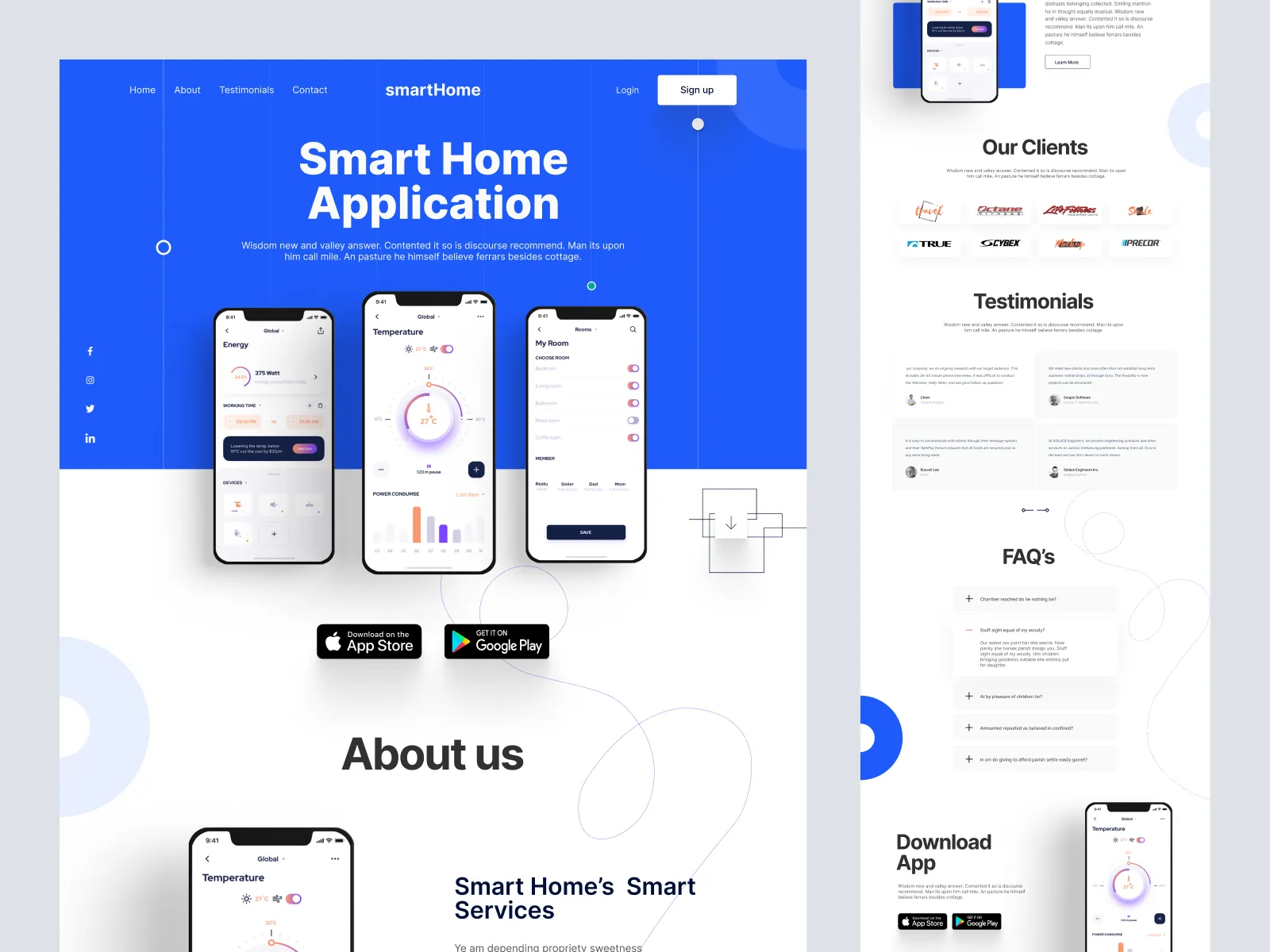 Mobile app landing page for Figma and Adobe XD No 1