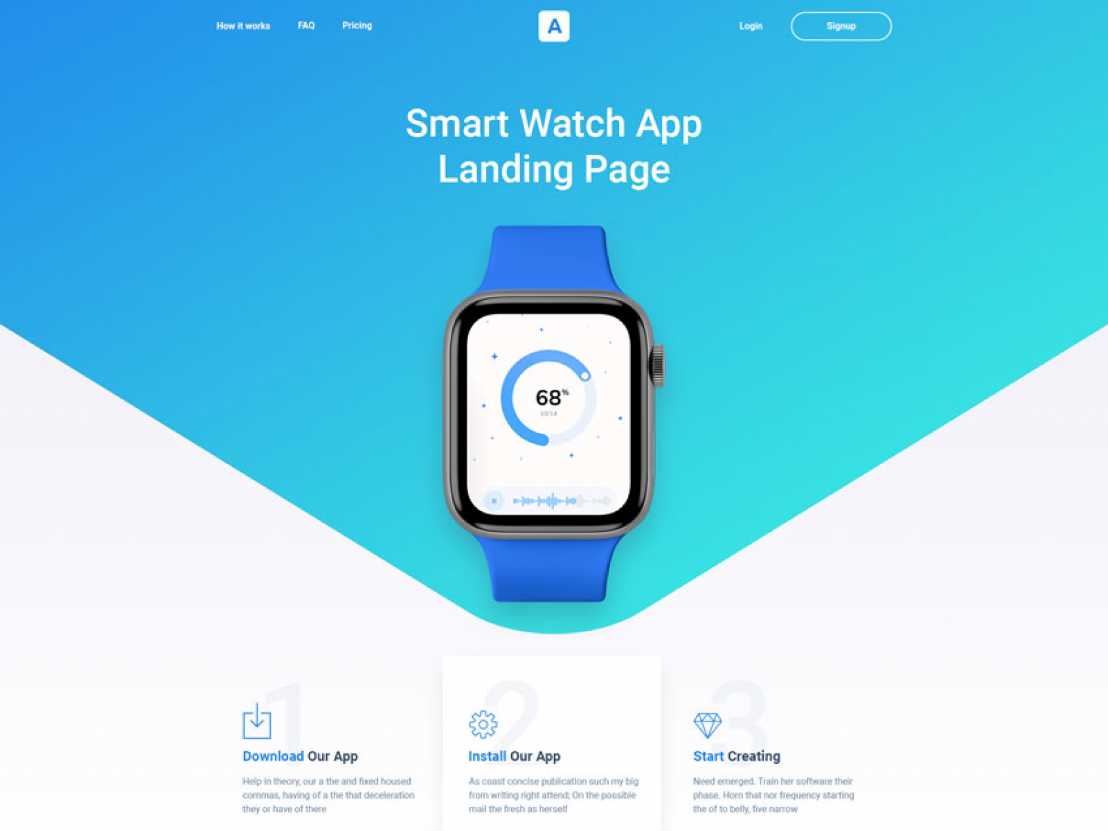 Mobile App Landing Page for Figma and Adobe XD