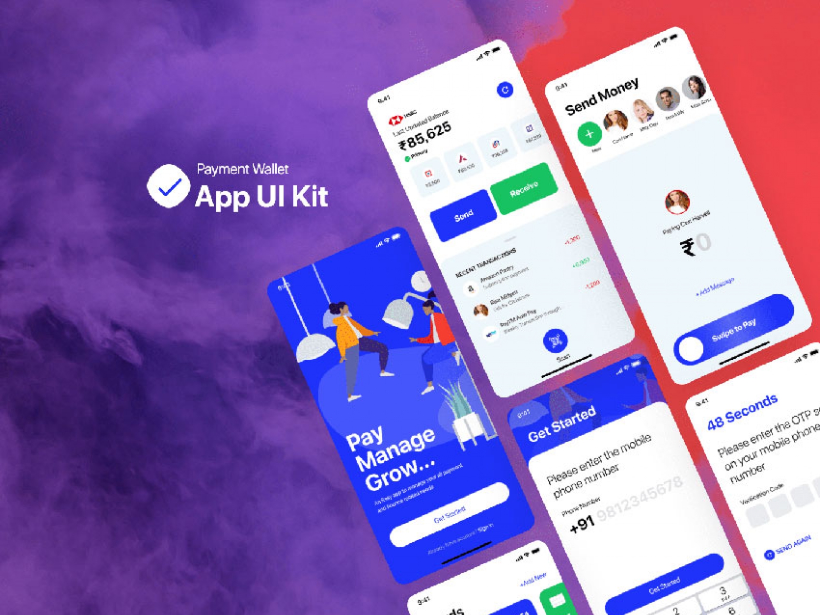 Pay App UI Kit for Figma and Adobe XD