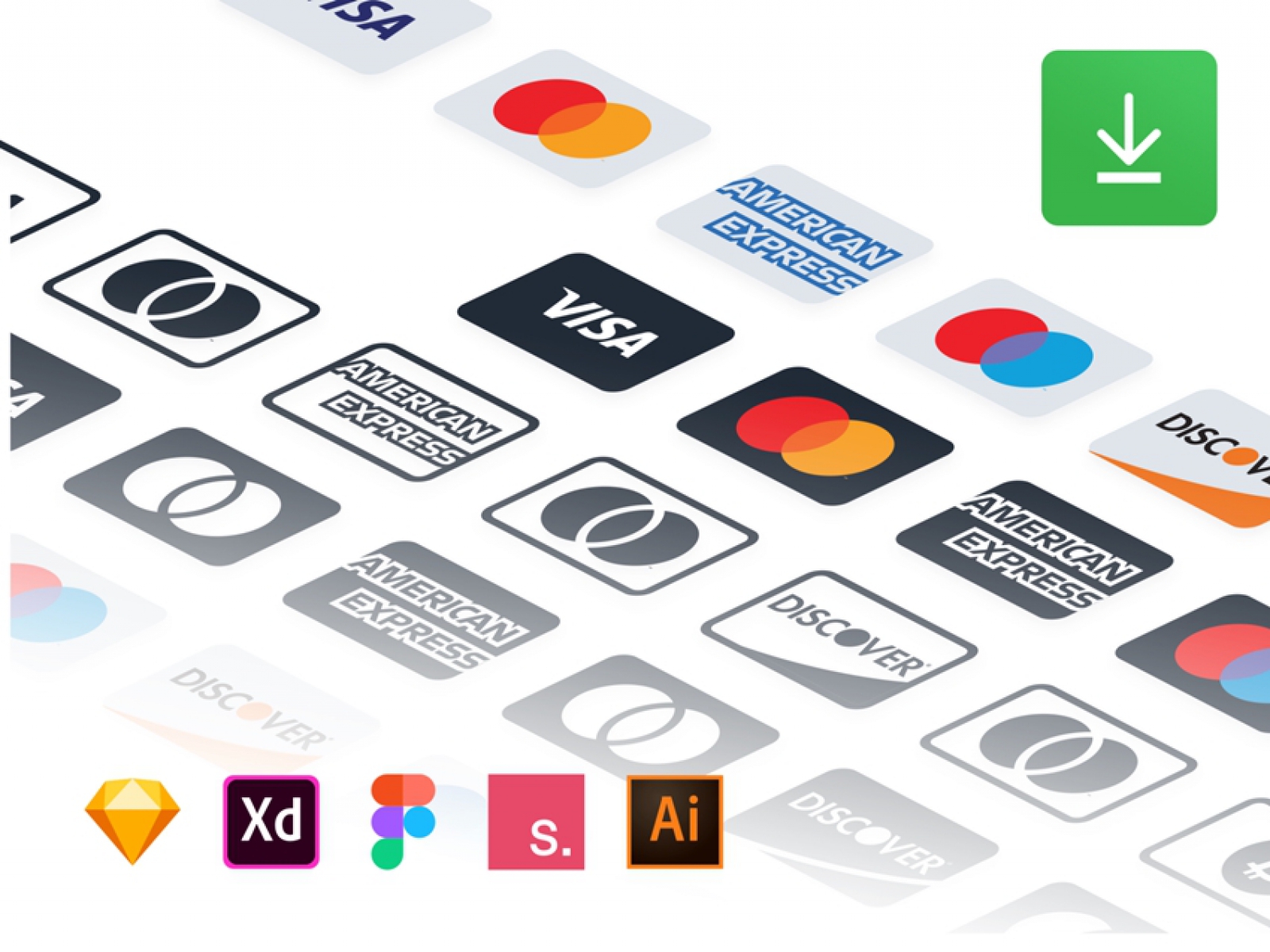 Payment Methods Icon Set for Figma and Adobe XD No 1