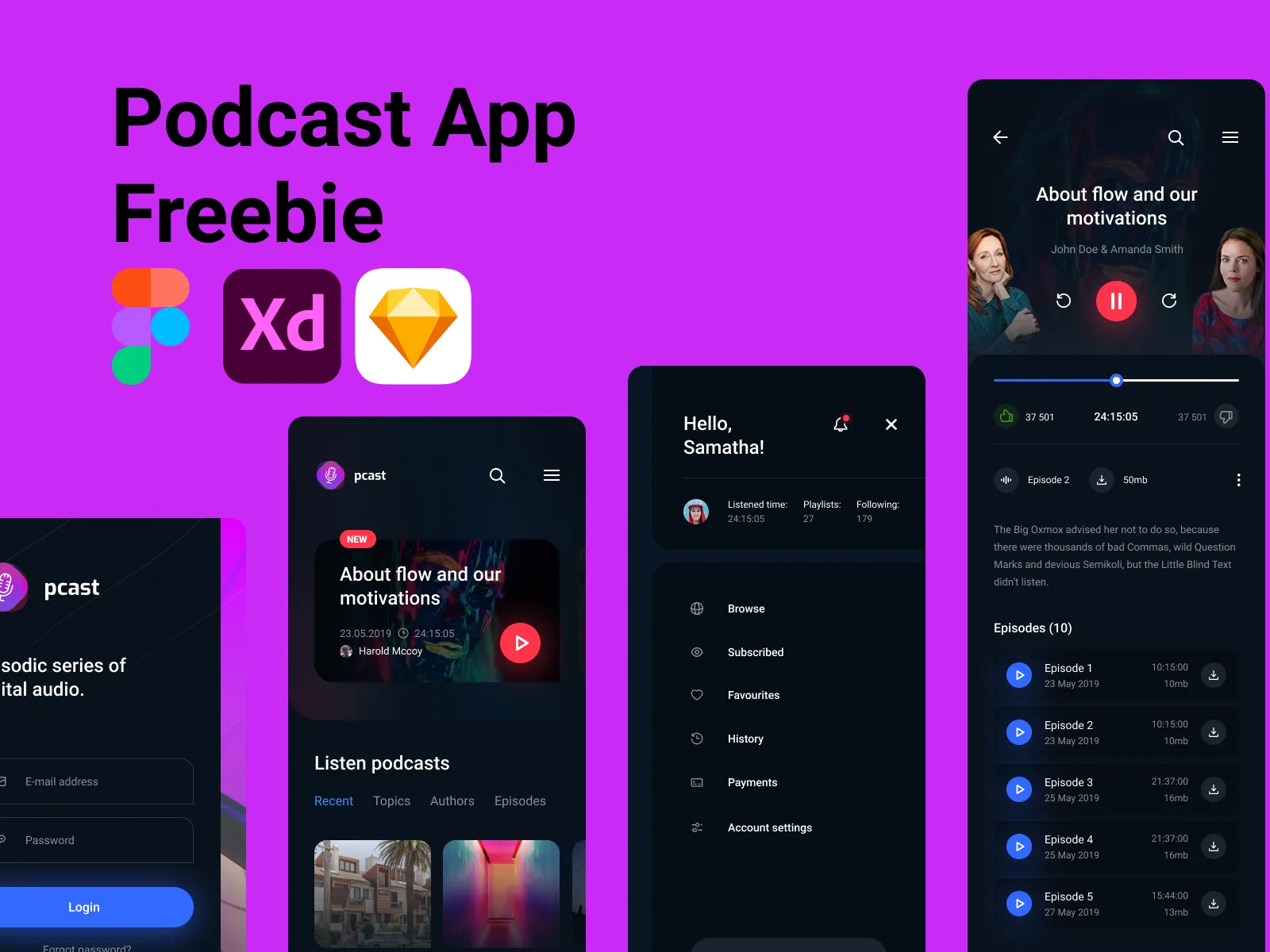 Pcast �  Podcast App  - Free template