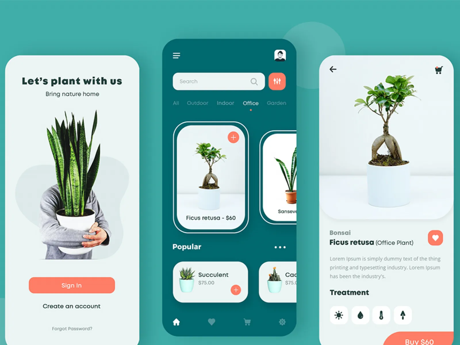 Plants Shop App Design for Figma and Adobe XD No 1