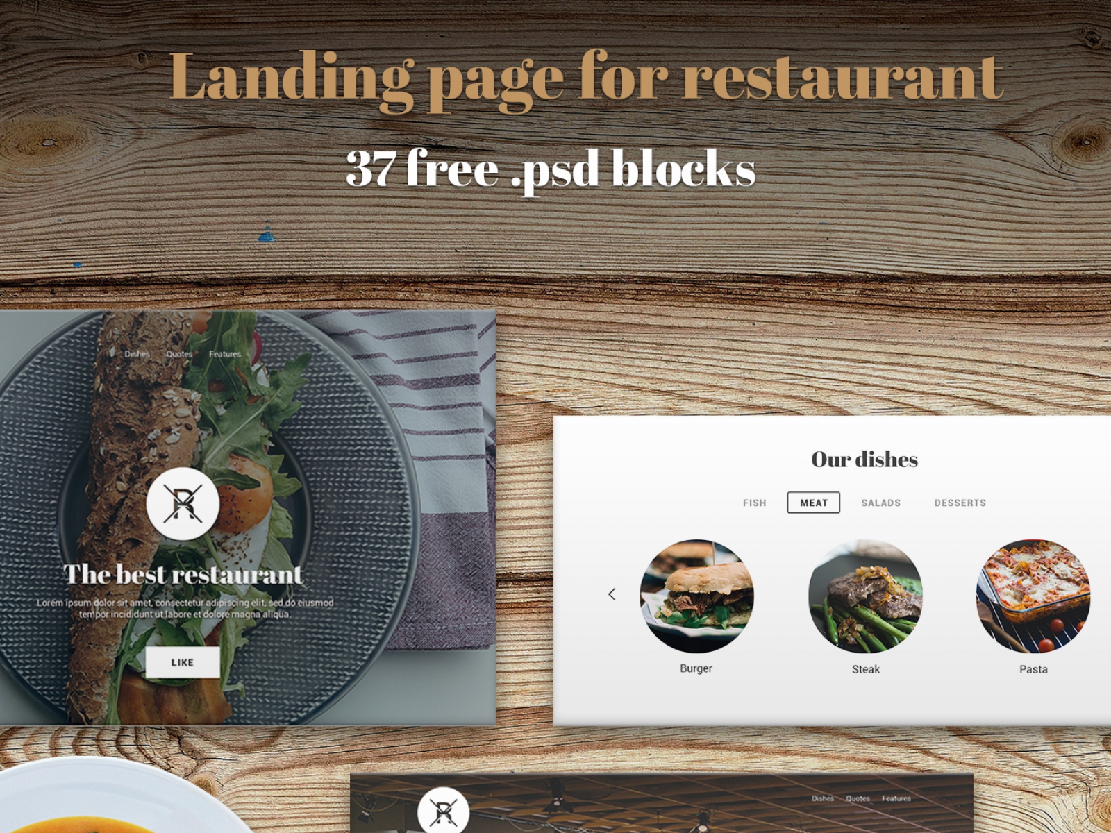 Restaurant Landing Page for Figma and Adobe XD No 1