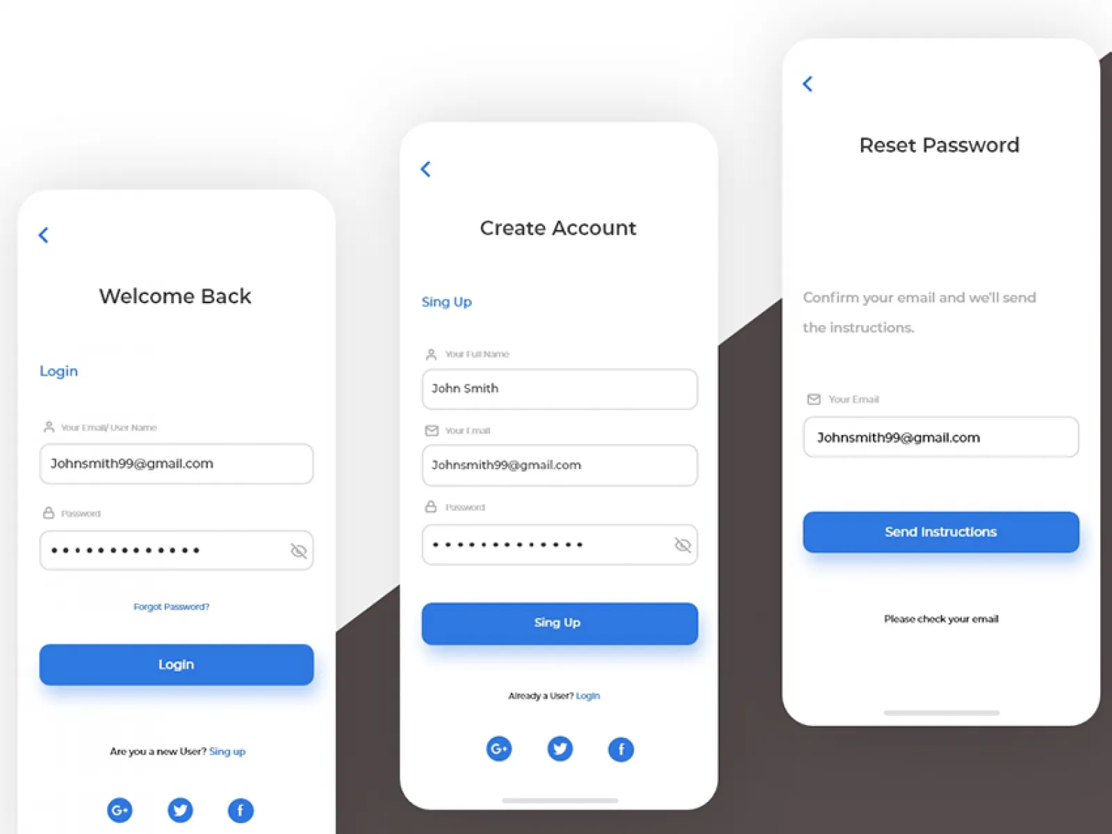 SignUP and Login UI Kit for Figma and Adobe XD