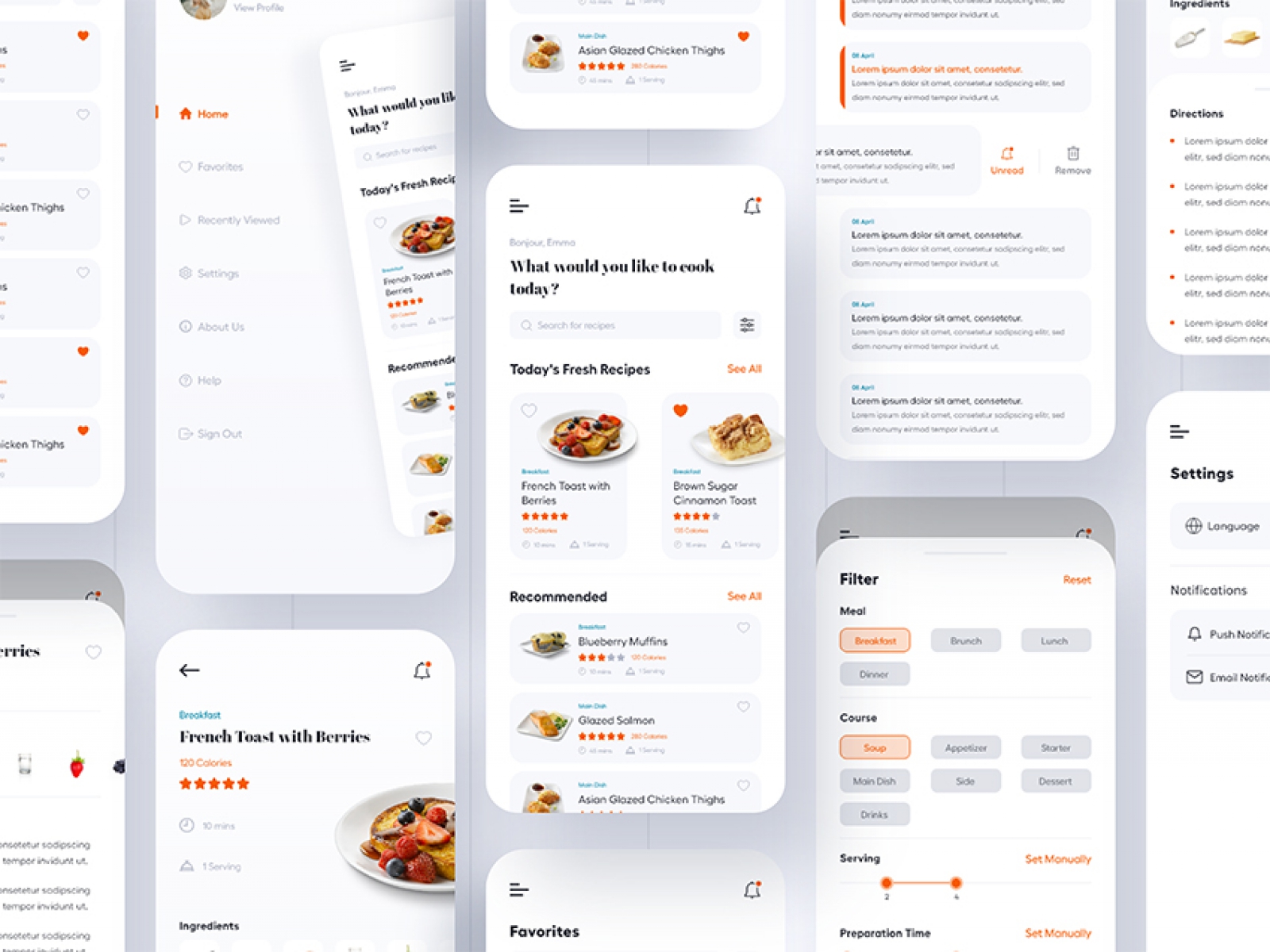 Simple Cooking App Design for Figma and Adobe XD No 1