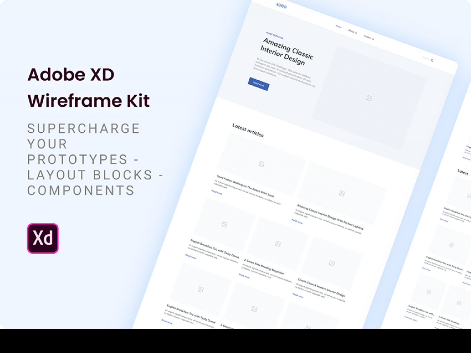 Simple Wireframe Kit for Figma and Adobe XD No 1