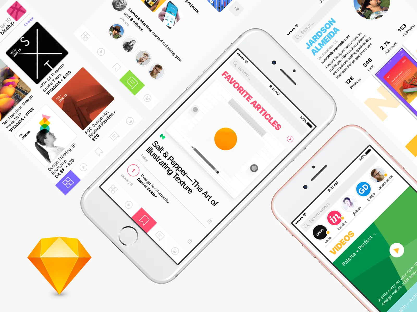 Social Network App Design for Figma and Adobe XD