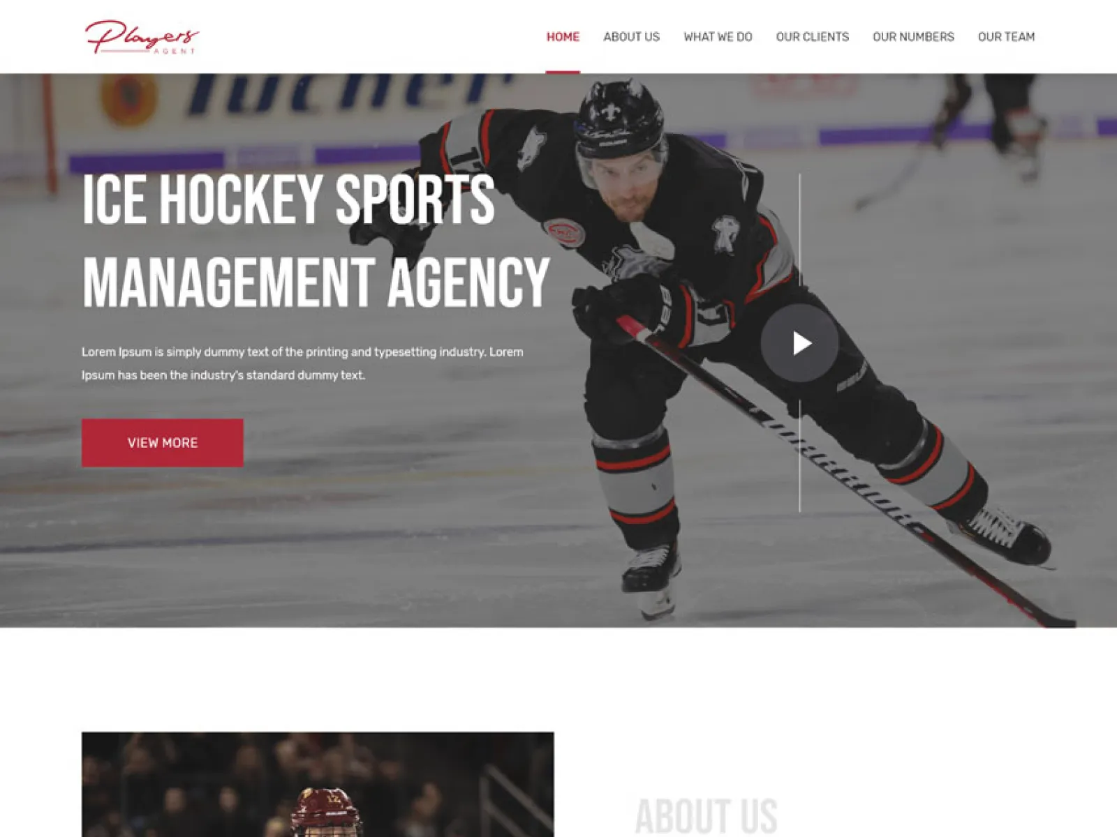 Sports Agency UI Template for Figma and Adobe XD