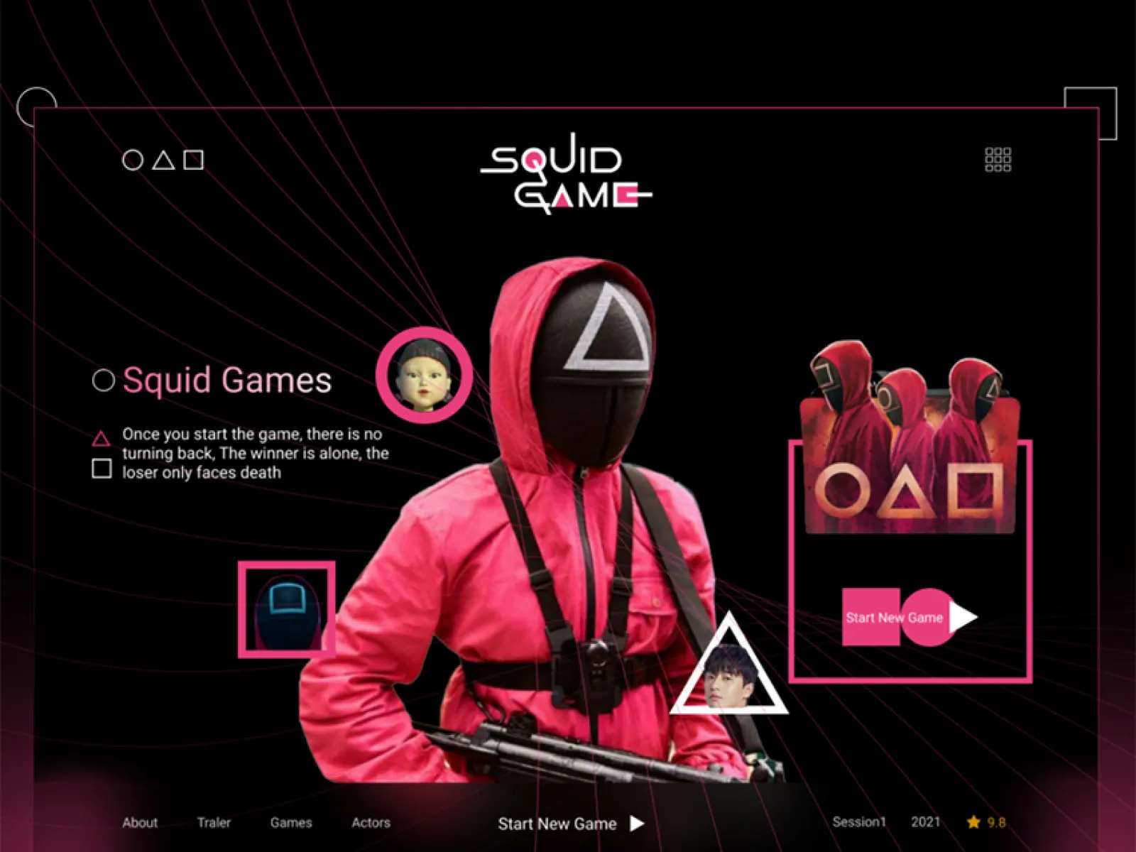 Squid Games WebDesign for Figma and Adobe XD