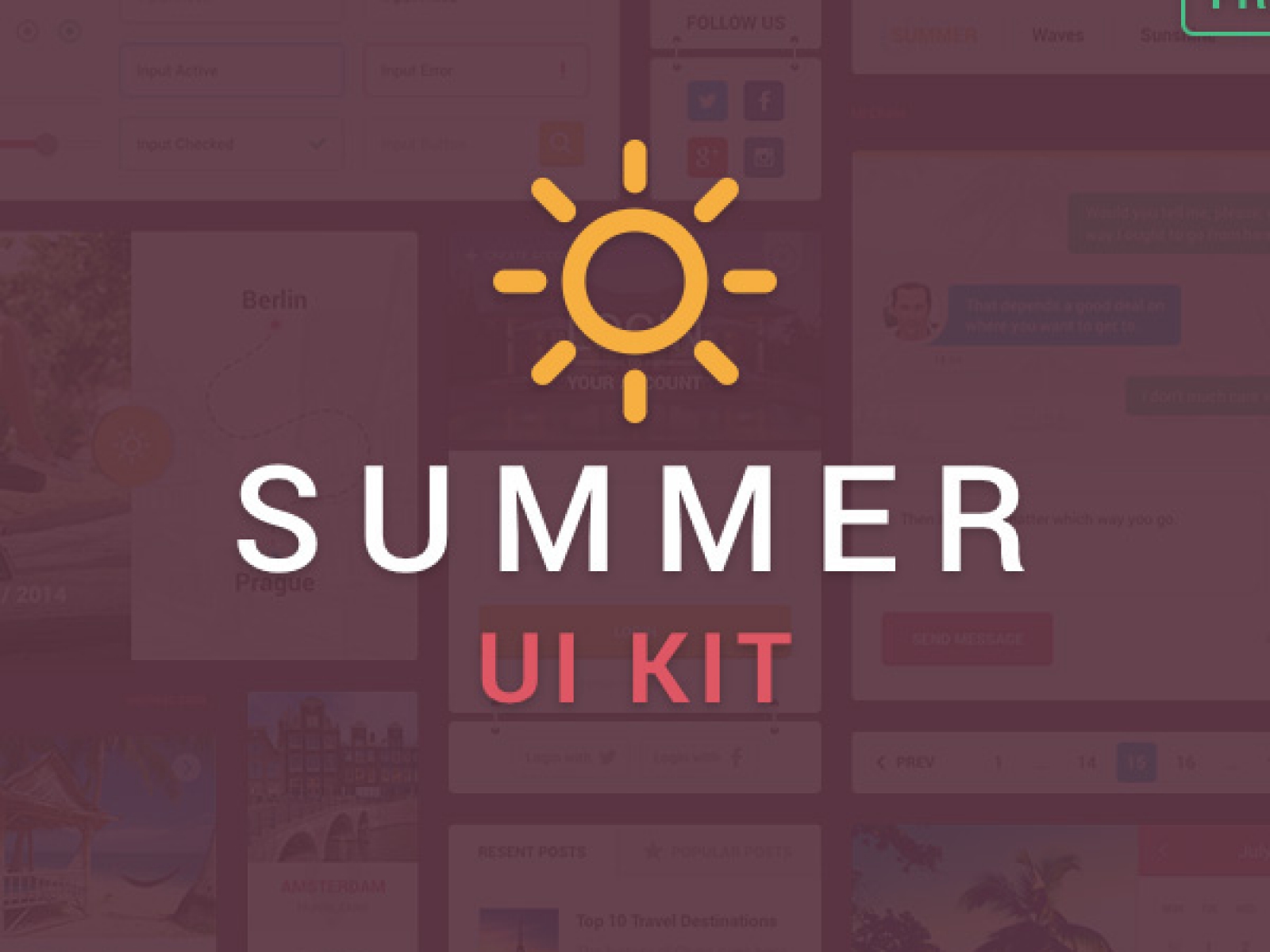 Summer Free UI Kit for Figma and Adobe XD No 1