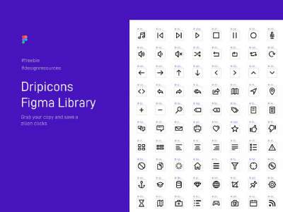 200 Dripicons Figma Library