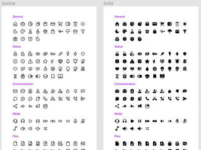 500 Outline and Solid Icons