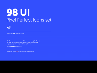 98 UI Pixel Perfect Icons Set