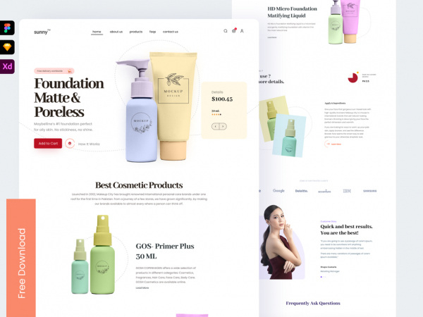 Cosmetics Product Landing Page for Shopify