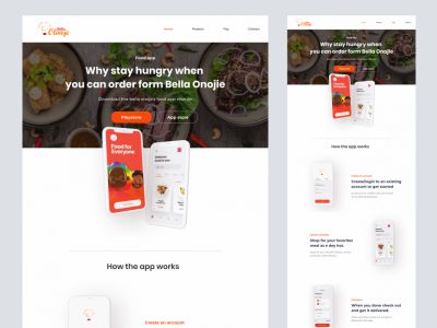 Food App Free Landing Page for Figma