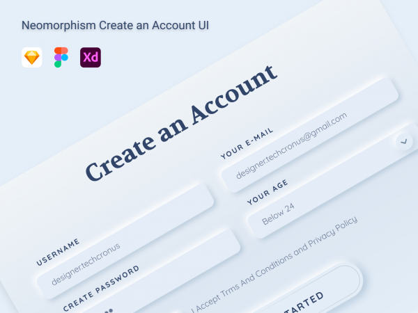 Neomorphism Create an Account