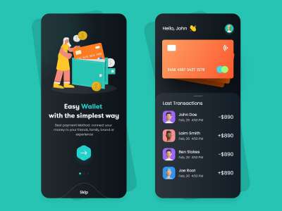 Flat Design Wallet App