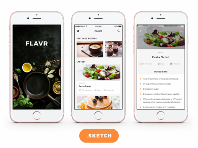 Flavr Food App Design UI Kit