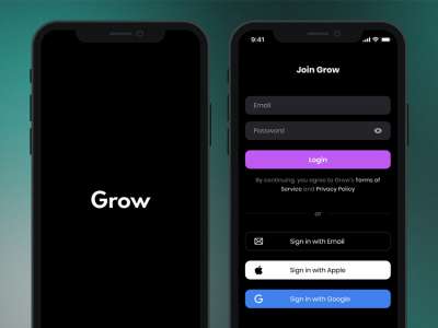 Grow Login Screen UI