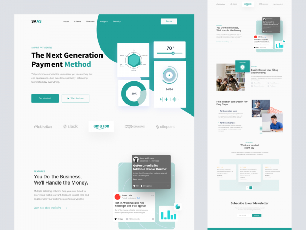 Modern Landing page design for SaaS Company
