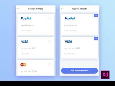 Payment Methods Free UI Kit