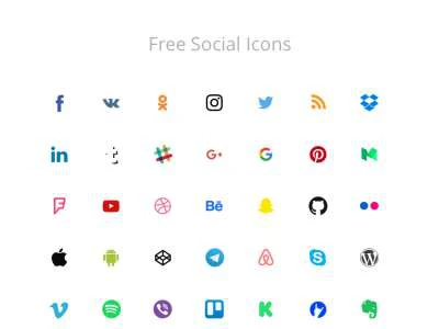 100 Free Social Icons v15  - Free template