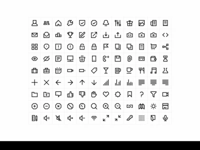 108 Geometric Line UI Icons  - Free template
