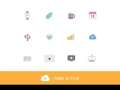 12 Tech Free Icons  - Free template