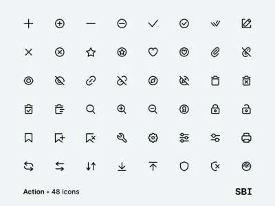 128 Super Basic Icons  - Free template