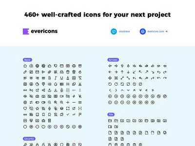 460 Free Minimalistic Icons  - Free template