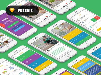 50+ Weeny iOS UI Kit Screens  - Free template