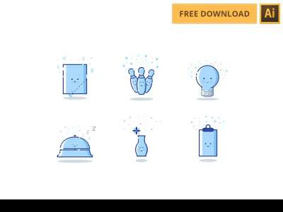 6 Cute MBE Style Icons  - Free template