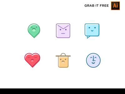 6 Cute & Sweet Free Icons  - Free template