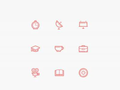 60 Free Clean Outline Icons  - Free template