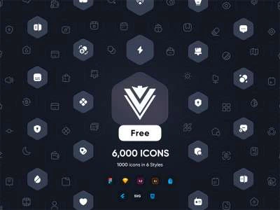 6000 Flat Icons Pack  - Free template