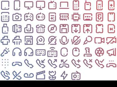 67 Devices Icons  - Free template