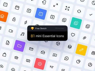 81 Free Mini Essential Icons  - Free template