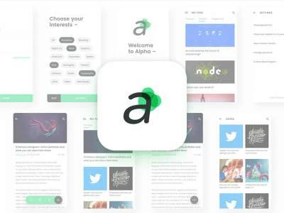 Alpha Free App Design UI Kit  - Free template