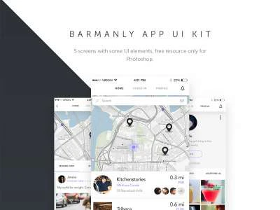 Barmanly App Design UI Kit  - Free template