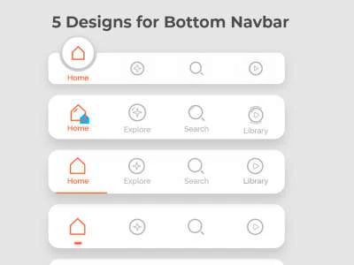Bottom Navbar UI Design  - Free template