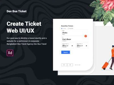 Bus Ticket Web UI  - Free template