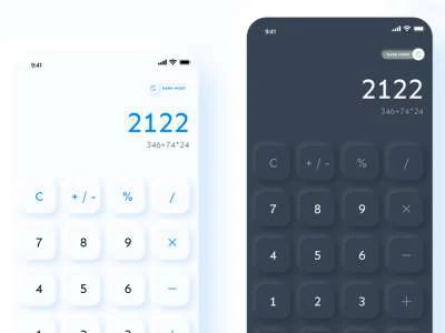 Calculator App UI Design  - Free template