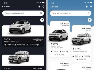 Car Sell & Buy App Design  - Free template