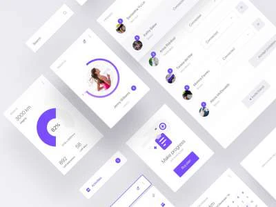 Clean Fitness App Design  - Free template