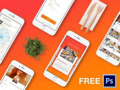 Cook App Design Free UI Kit  - Free template