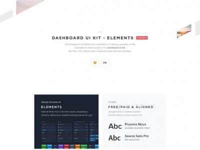 Dashboard UI Kits  Elements  - Free template