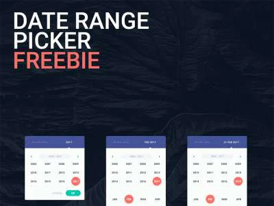 Date Range Picker UI Kit  - Free template